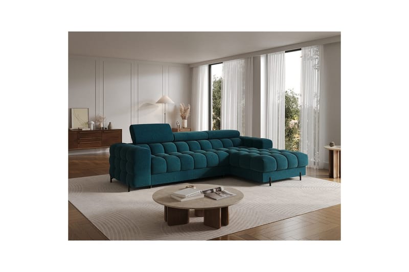 Hörnsoffa Eltap Felro 285x181x93 cm - Amore 40, Blå, Höger - Möbler - Vardagsrum - Bäddsoffor