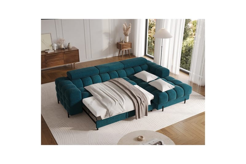 Hörnsoffa Eltap Felro 285x181x93 cm - Amore 40, Blå, Höger - Möbler - Vardagsrum - Bäddsoffor