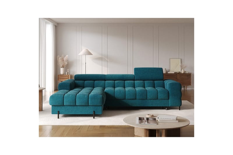 Hörnsoffa Eltap Felro 285x181x93 cm - Amore 40, Blå, Vänster - Möbler - Vardagsrum - Bäddsoffor