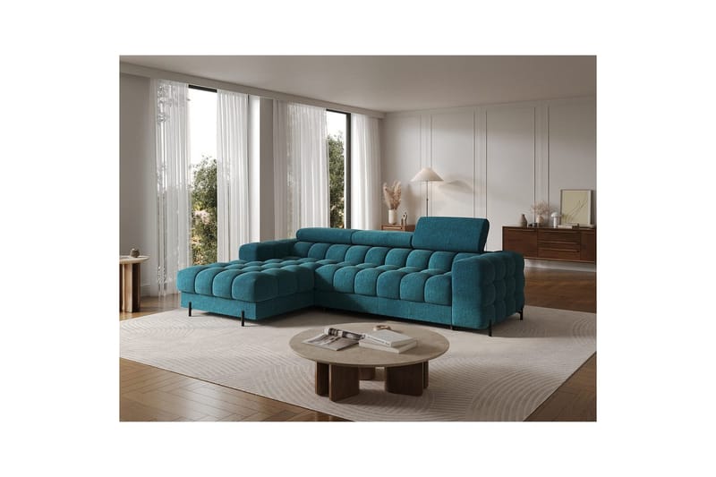Hörnsoffa Eltap Felro 285x181x93 cm - Amore 40, Blå, Vänster - Möbler - Vardagsrum - Bäddsoffor