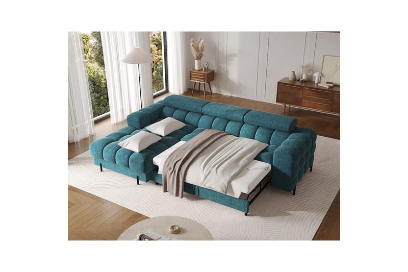 Hörnsoffa Eltap Felro 285x181x93 cm - Amore 40, Blå, Vänster - Möbler - Vardagsrum - Bäddsoffor