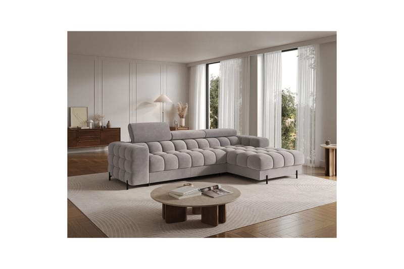 Hörnsoffa Eltap Felro 285x181x93 cm - Aura 04, Grå, Höger - Möbler - Vardagsrum - Bäddsoffor