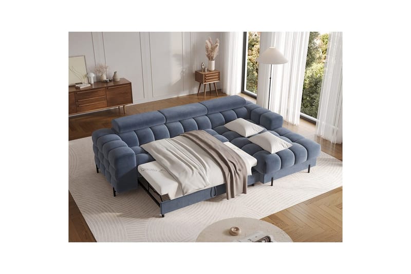 Hörnsoffa Eltap Felro 285x181x93 cm - Aura 40, Blå, Höger - Möbler - Vardagsrum - Bäddsoffor