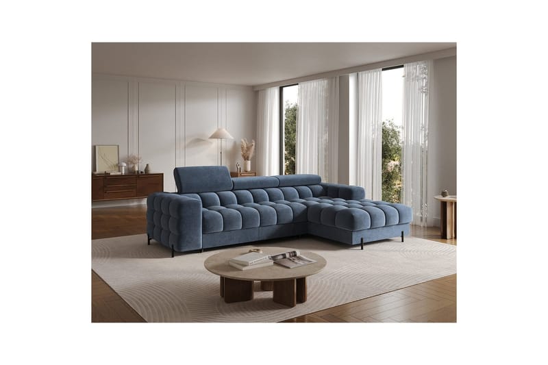 Hörnsoffa Eltap Felro 285x181x93 cm - Aura 40, Blå, Höger - Möbler - Vardagsrum - Bäddsoffor