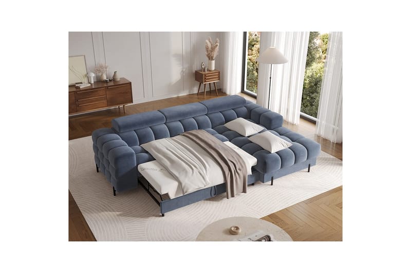 Hörnsoffa Eltap Felro 285x181x93 cm - Aura 40, Blå, Höger - Möbler - Vardagsrum - Bäddsoffor
