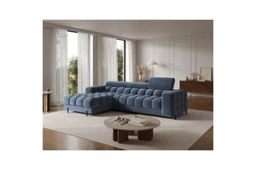 Hörnsoffa Eltap Felro 285x181x93 cm - Aura 40, Blå, Vänster - Möbler - Vardagsrum - Bäddsoffor