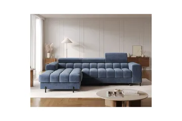 Hörnsoffa Eltap Felro 285x181x93 cm - Aura 40, Blå, Vänster - Möbler - Vardagsrum - Bäddsoffor