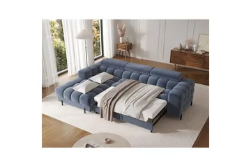 Hörnsoffa Eltap Felro 285x181x93 cm - Aura 40, Blå, Vänster - Möbler - Vardagsrum - Bäddsoffor