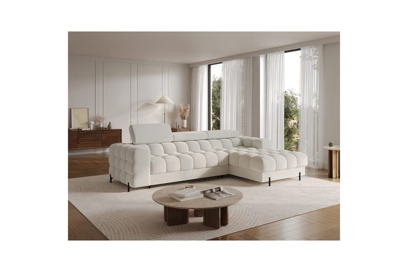 Hörnsoffa Eltap Felro 285x181x93 cm - Royal 01, Vit, Höger - Möbler - Vardagsrum - Bäddsoffor
