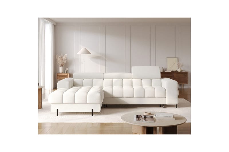 Hörnsoffa Eltap Felro 285x181x93 cm - Royal 01, Vit, Vänster - Möbler - Vardagsrum - Bäddsoffor