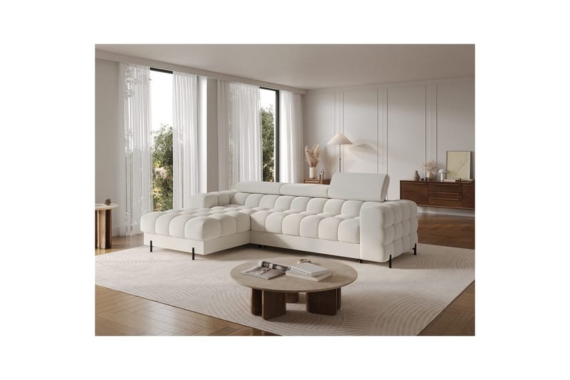 Hörnsoffa Eltap Felro 285x181x93 cm - Royal 01, Vit, Vänster - Möbler - Vardagsrum - Bäddsoffor