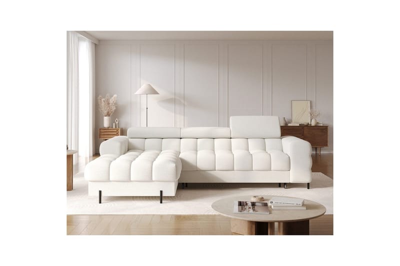 Hörnsoffa Eltap Felro 285x181x93 cm - Royal 01, Vit, Vänster - Möbler - Vardagsrum - Bäddsoffor