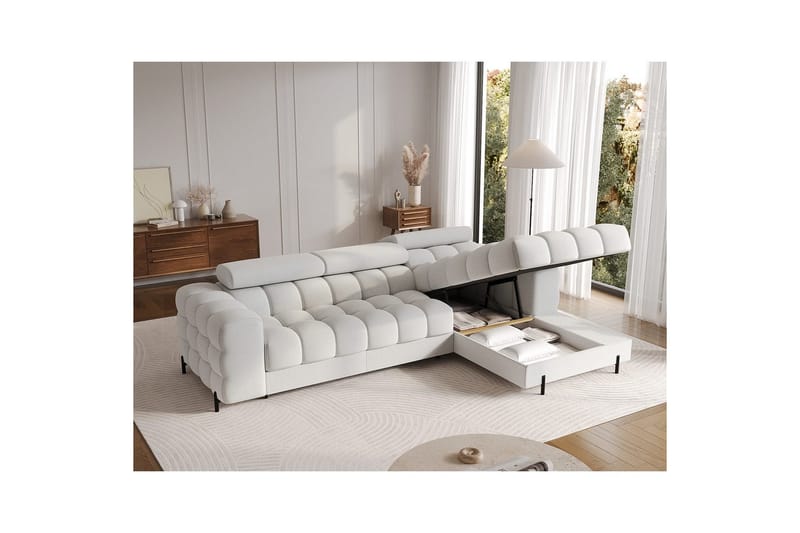 Hörnsoffa Eltap Felro 285x181x93 cm - Royal 03, Grå, Höger - Möbler - Vardagsrum - Bäddsoffor