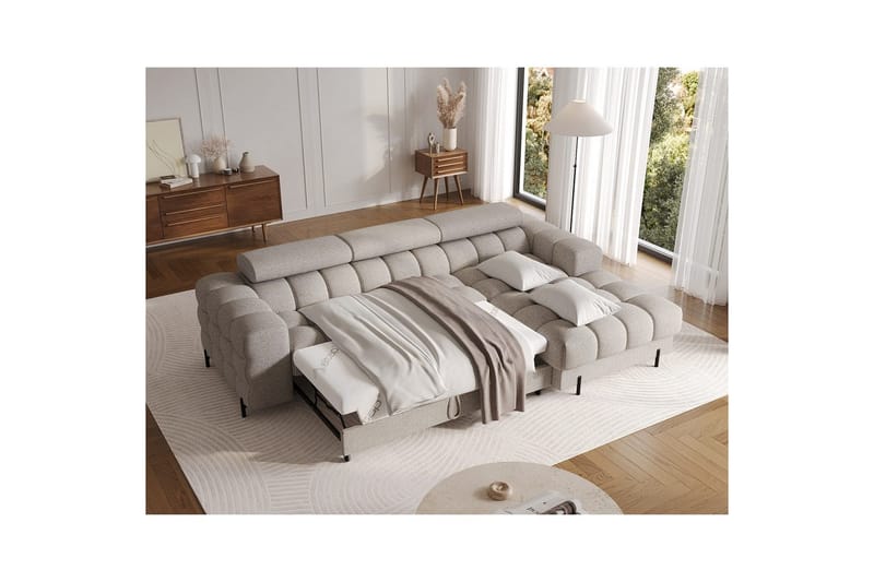 Hörnsoffa Eltap Felro 285x181x93 cm - Royal 20, Beige, Höger - Möbler - Vardagsrum - Bäddsoffor