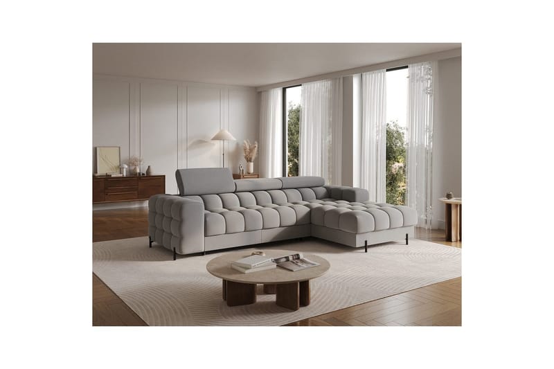 Hörnsoffa Eltap Felro 285x181x93 cm - Sola 04, Grå, Höger - Möbler - Vardagsrum - Bäddsoffor