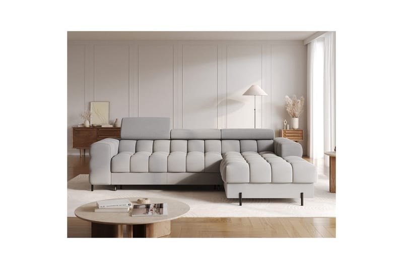 Hörnsoffa Eltap Felro 285x181x93 cm - Sola 04, Grå, Höger - Möbler - Vardagsrum - Bäddsoffor