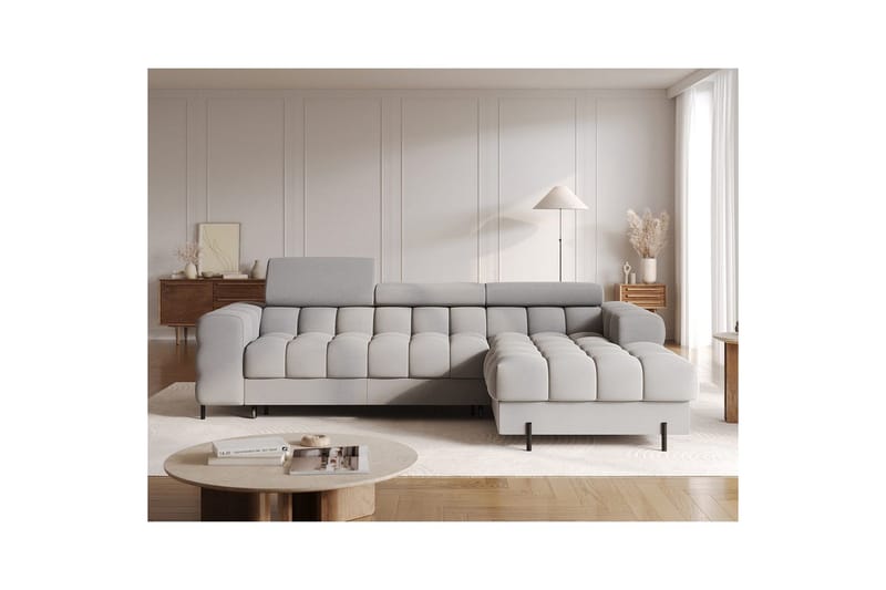 Hörnsoffa Eltap Felro 285x181x93 cm - Sola 04, Grå, Höger - Möbler - Vardagsrum - Bäddsoffor