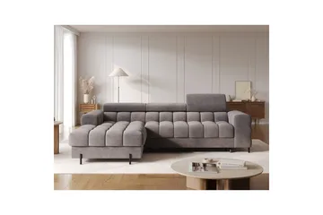 Hörnsoffa Eltap Felro 285x181x93 cm - Sola 04, Grå, Vänster - Möbler - Vardagsrum - Bäddsoffor