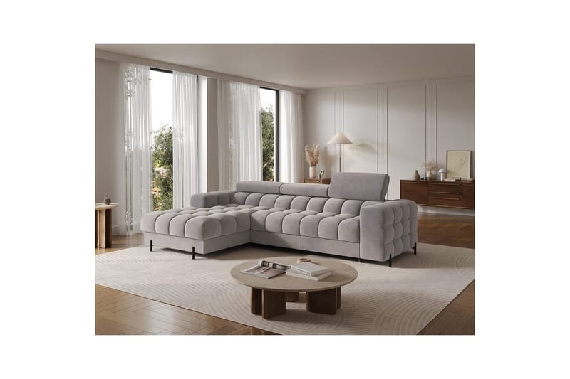 Hörnsoffa Eltap Felro 285x181x93 cm - Sola 04, Grå, Vänster - Möbler - Vardagsrum - Bäddsoffor