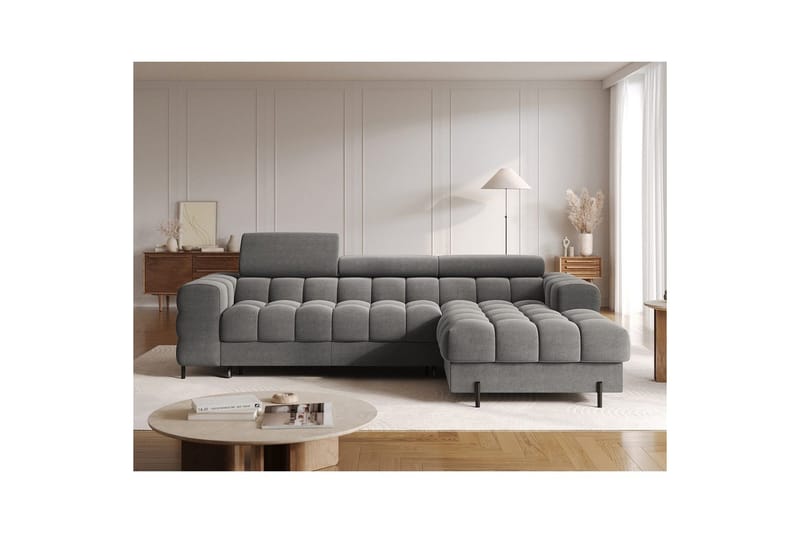 Hörnsoffa Eltap Felro 285x181x93 cm - Sola 06, Mörkgrå, Höger - Möbler - Vardagsrum - Bäddsoffor