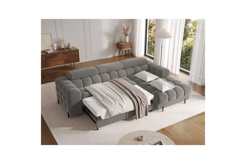 Hörnsoffa Eltap Felro 285x181x93 cm - Sola 06, Mörkgrå, Höger - Möbler - Vardagsrum - Bäddsoffor
