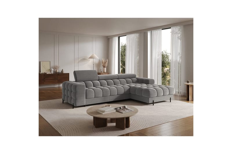 Hörnsoffa Eltap Felro 285x181x93 cm - Sola 06, Mörkgrå, Höger - Möbler - Vardagsrum - Bäddsoffor