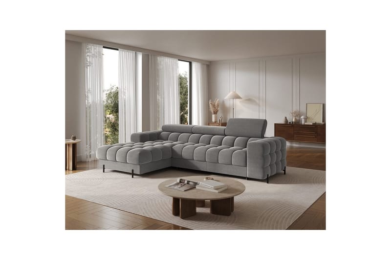 Hörnsoffa Eltap Felro 285x181x93 cm - Sola 06, Mörkgrå, Vänster - Möbler - Vardagsrum - Bäddsoffor