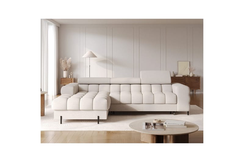 Hörnsoffa Eltap Felro 285x181x93 cm - Sola 18, Beige, Vänster - Möbler - Vardagsrum - Bäddsoffor