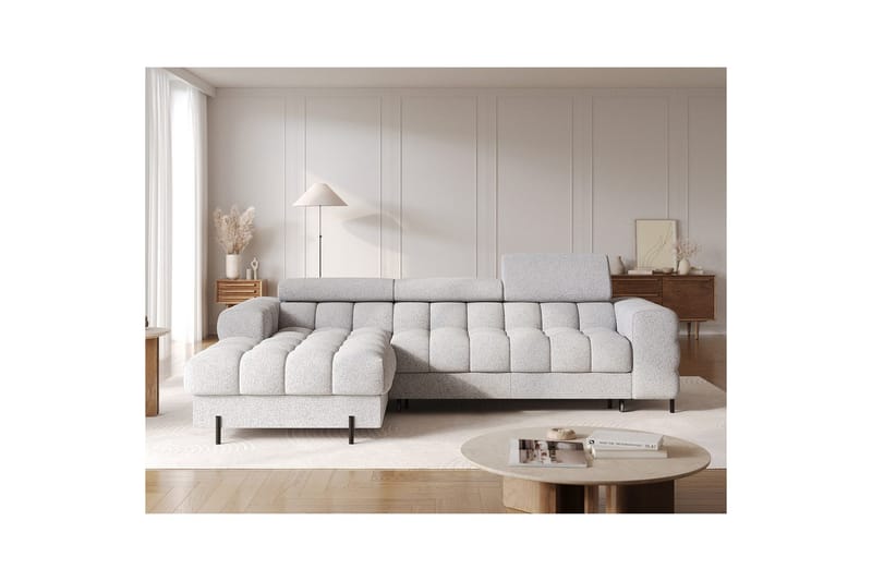 Hörnsoffa Eltap Felro 285x181x93 cm - Pellerito 03, Grå, Vänster - Möbler - Vardagsrum - Bäddsoffor