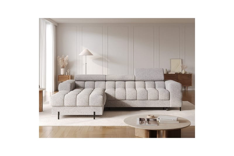 Hörnsoffa Eltap Felro 285x181x93 cm - Pellerito 20, Grå, Vänster - Möbler - Vardagsrum - Bäddsoffor