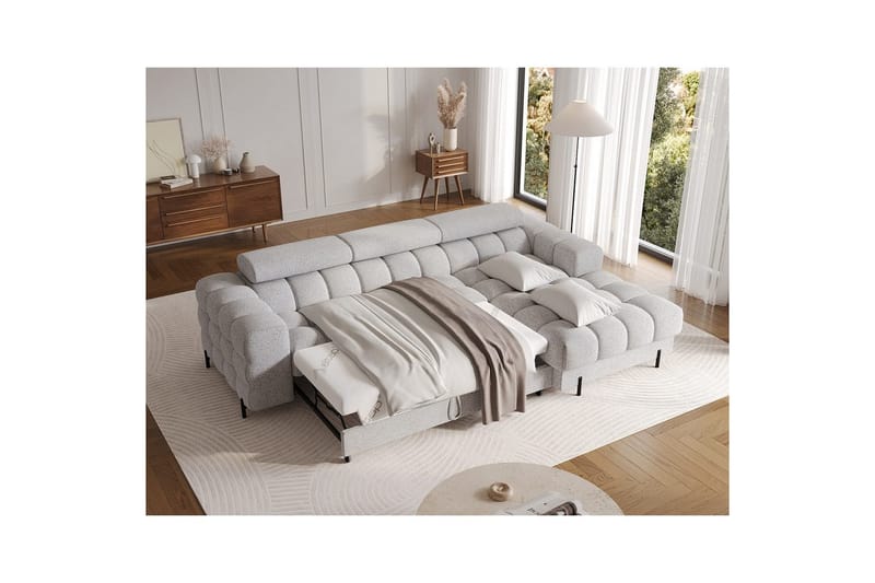 Hörnsoffa Eltap Felro 285x181x93 cm - Pellerito 03, Grå, Höger - Möbler - Vardagsrum - B�äddsoffor