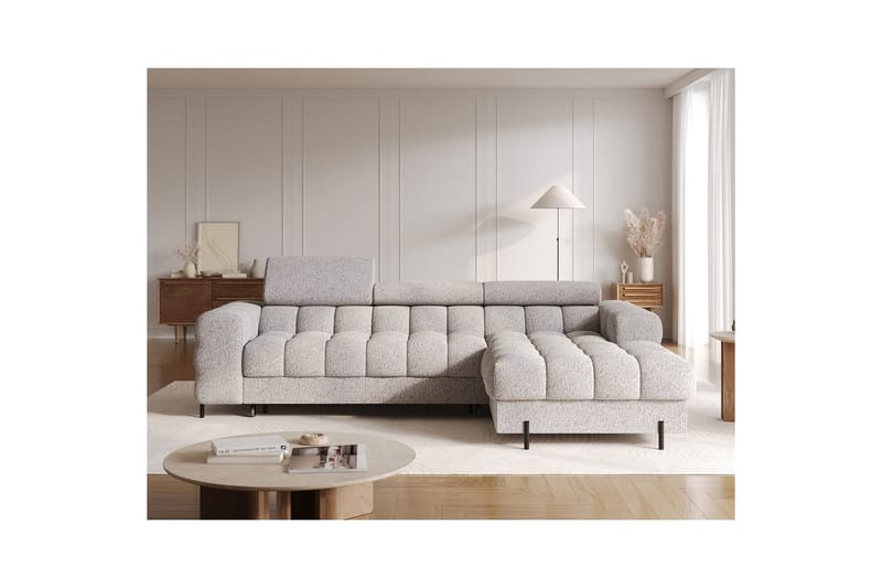 Hörnsoffa Eltap Felro 285x181x93 cm - Pellerito 20, Grå, Höger - Möbler - Vardagsrum - Bäddsoffor