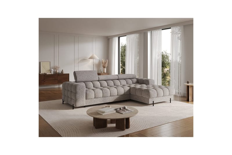 Hörnsoffa Eltap Felro 285x181x93 cm - Pellerito 20, Grå, Höger - Möbler - Vardagsrum - Bäddsoffor