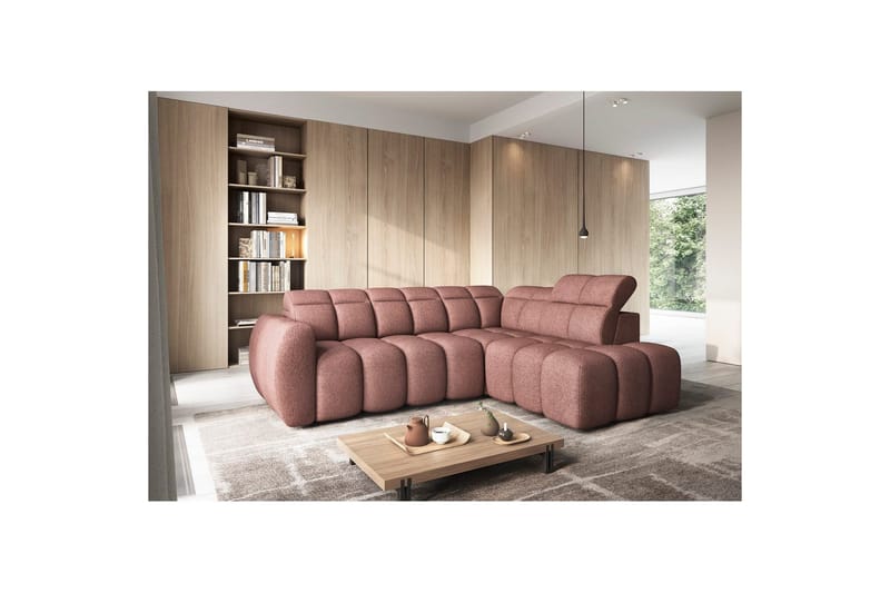 Hörnsoffa Eltap Flconn 258x208x107 cm - Paolli 24, Rosa, Höger - Möbler - Vardagsrum - Bäddsoffor