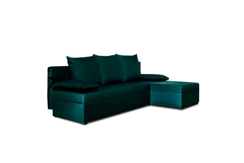 Hörnsoffa Eltap Gino 201x143x90 cm - Nube 35, Grön - Möbler - Vardagsrum - Bäddsoffor
