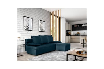 Hörnsoffa Eltap Gino 201x143x90 cm - Nube 40, Blå - Möbler - Vardagsrum - Bäddsoffor