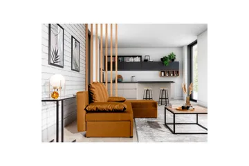 Hörnsoffa Eltap Gino 201x143x90 cm - Nube 45, Gul - Möbler - Vardagsrum - Bäddsoffor