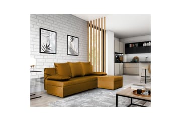 Hörnsoffa Eltap Gino 201x143x90 cm - Nube 45, Gul - Möbler - Vardagsrum - Bäddsoffor