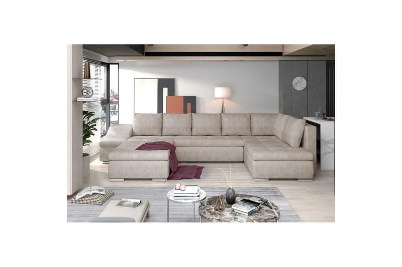 Hörnsoffa Eltap Giovanni 351x82x190 cm, Dora 21, Beige, Vänster