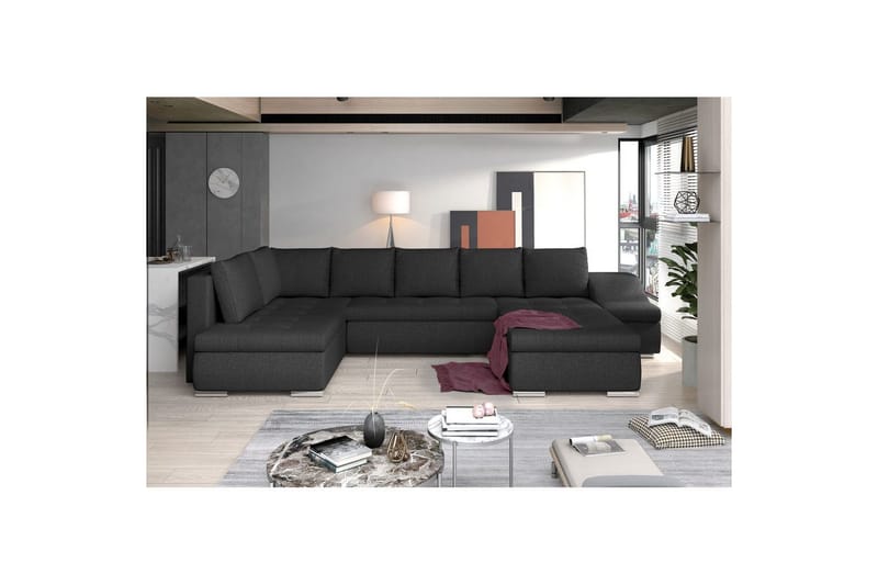 Hörnsoffa Eltap Giovanni 351x82x190 cm - Inari 96, Mörkgrå, Höger - Möbler - Vardagsrum - Bäddsoffor - Hörnbäddsoffa