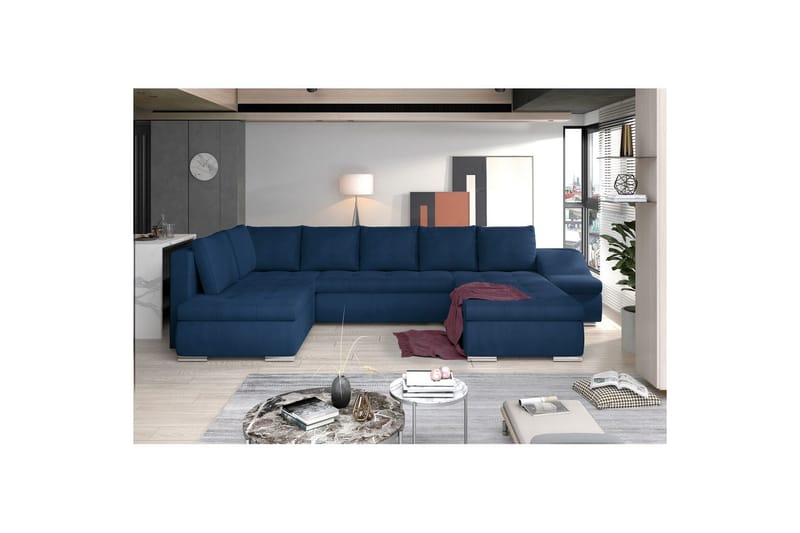 Hörnsoffa Eltap Giovanni 351x82x190 cm - Monolith 77, Blå, Höger - Möbler - Vardagsrum - Bäddsoffor - Hörnbäddsoffa