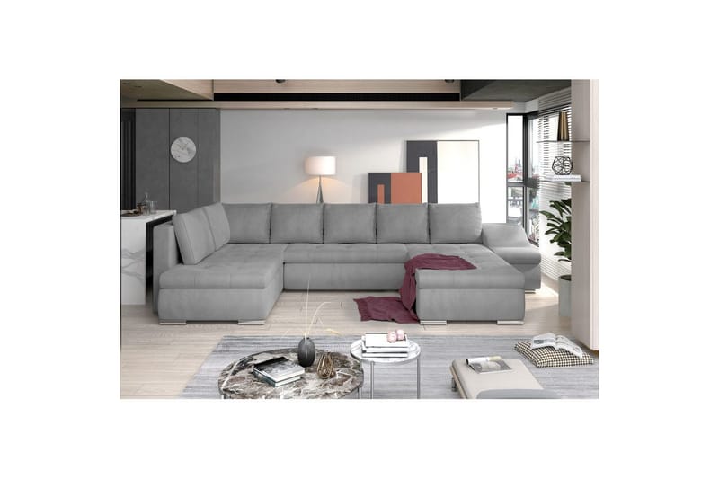 Hörnsoffa Eltap Giovanni 351x82x190 cm - Monolith 84, Ljusgrå, Höger - Möbler - Vardagsrum - Bäddsoffor - Hörnbäddsoffa