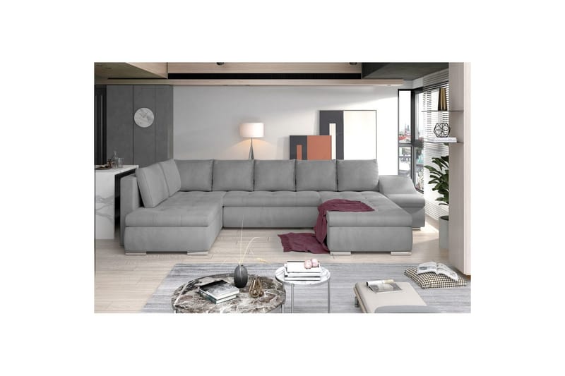 Hörnsoffa Eltap Giovanni 351x82x190 cm - Monolith 84, Ljusgrå, Höger - Möbler - Vardagsrum - Bäddsoffor - Hörnbäddsoffa