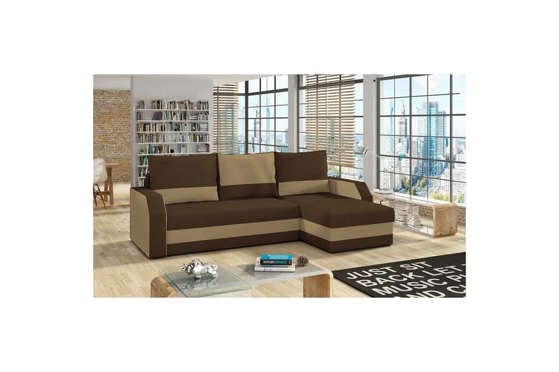 Hörnsoffa Eltap Giulio 239x150x86 cm - Alova 68, Alova 66, Beige - Möbler - Vardagsrum - Bäddsoffor