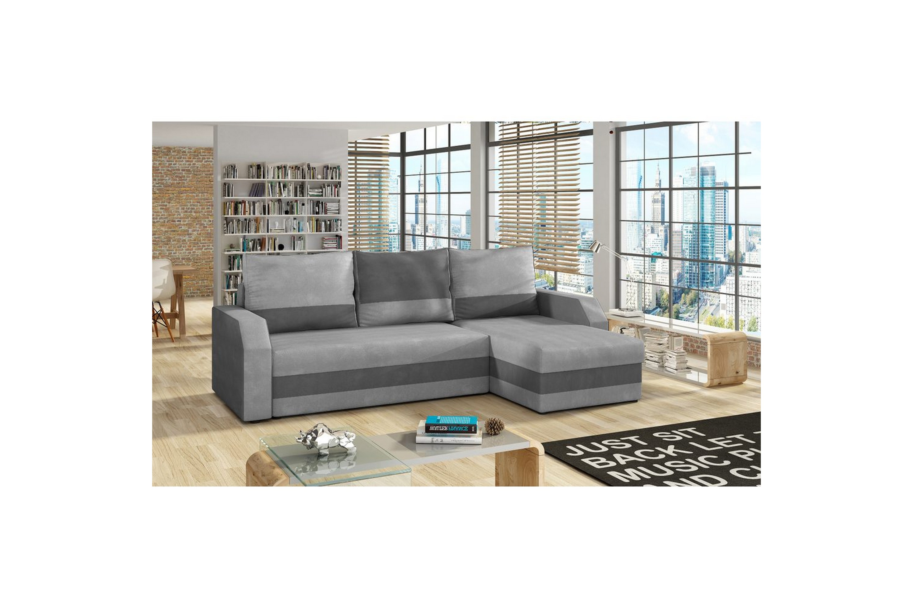 hörnsoffa eltap giulio 239x150x86 cm - paros 05, paros, ljusgrå, grå