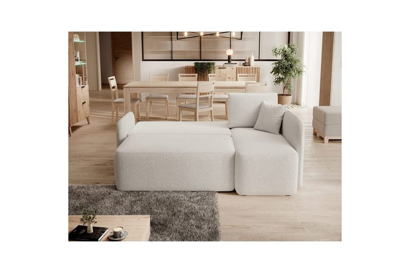 Hörnsoffa Eltap Hadson 206x150x89 cm - Royal 01, Vit, Höger - Möbler - Vardagsrum - Bäddsoffor