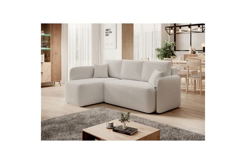 Hörnsoffa Eltap Hadson 206x150x89 cm - Royal 01, Vit, Vänster - Möbler - Vardagsrum - Bäddsoffor
