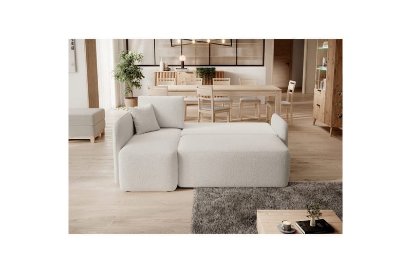 Hörnsoffa Eltap Hadson 206x150x89 cm - Royal 01, Vit, Vänster - Möbler - Vardagsrum - Bäddsoffor