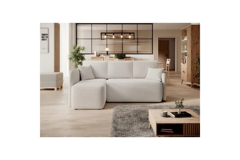 Hörnsoffa Eltap Hadson 206x150x89 cm - Royal 01, Vit, Vänster - Möbler - Vardagsrum - Bäddsoffor