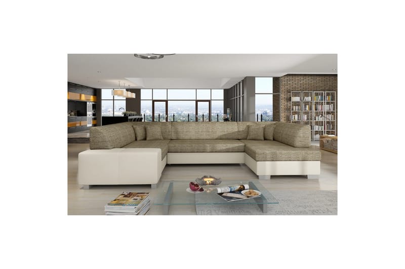 Hörnsoffa Eltap Havana 322x204x72 cm - Berlin 03, Mjuk 33, Beige, Höger - Möbler - Vardagsrum - Bäddsoffor - Hörnbäddsoffa
